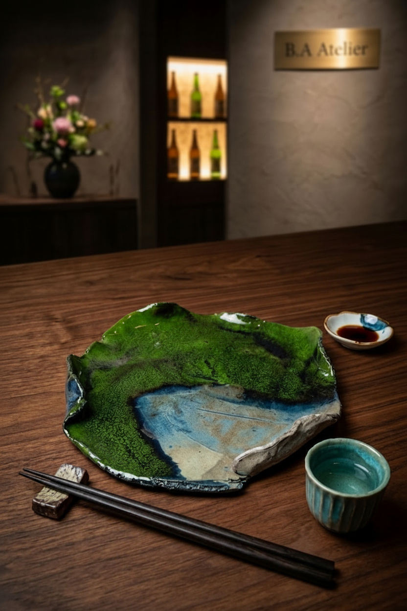 "Midnight River" El Yapımı Sushi & Sashimi Tabağı