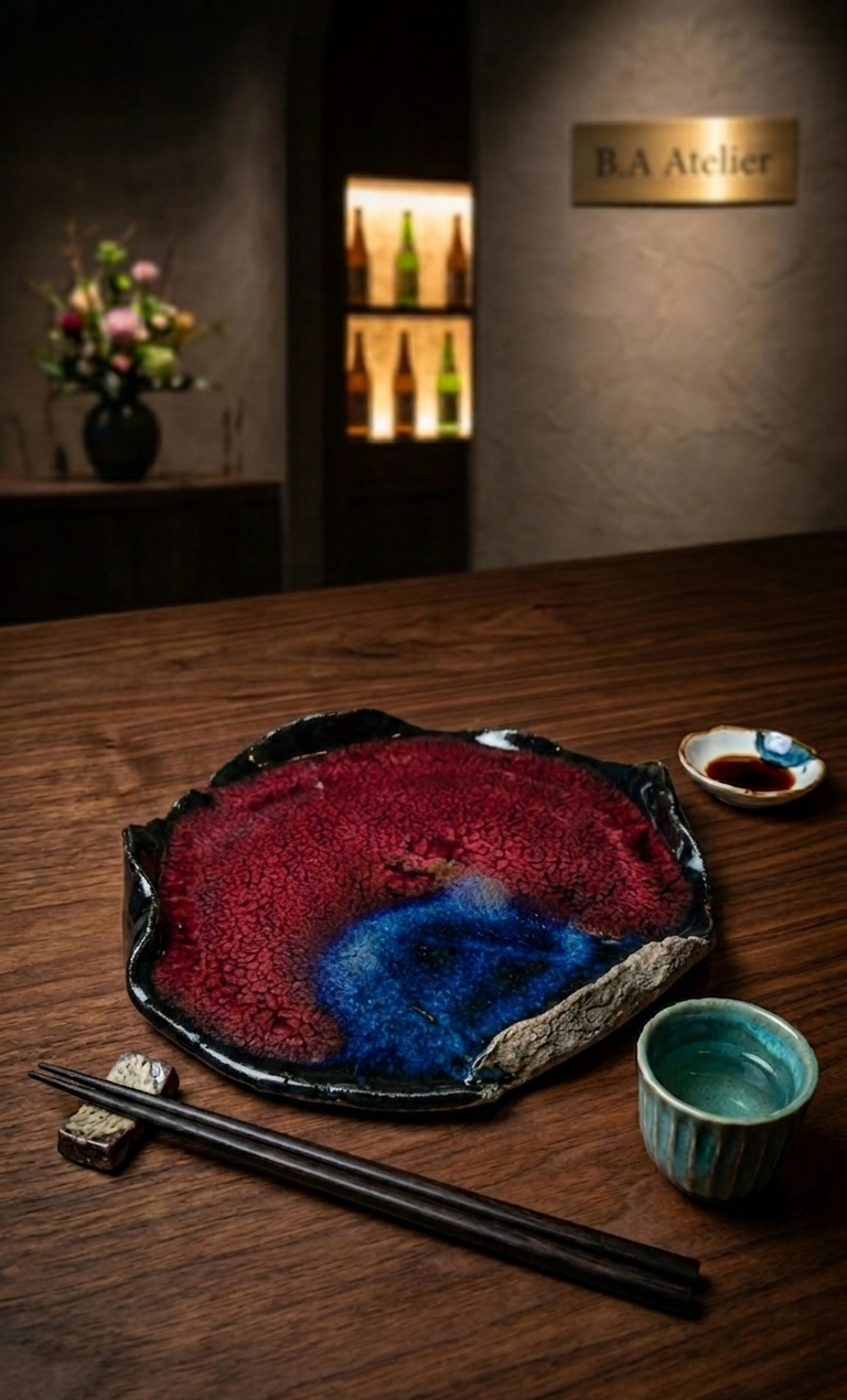 "Midnight River" El Yapımı Sushi & Sashimi Tabağı