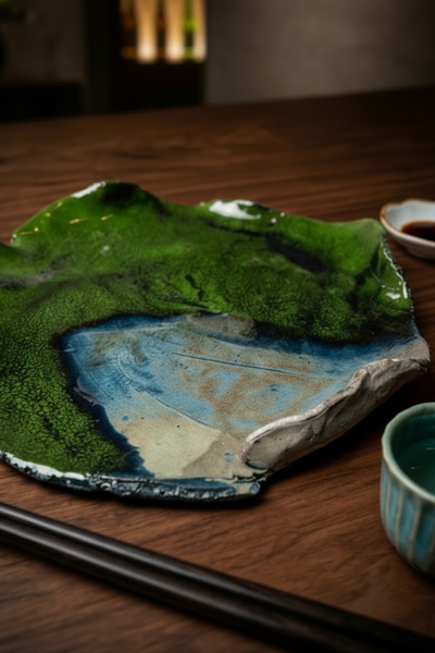 "Midnight River" El Yapımı Sushi & Sashimi Tabağı