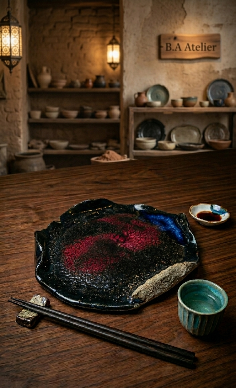"Midnight River" El Yapımı Sushi & Sashimi Tabağı
