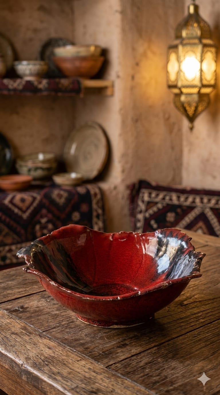 B.A Atelier Akış Serisi seramik ürün fotoğrafı. El yapımı reaktif sırlı tabak detayı.